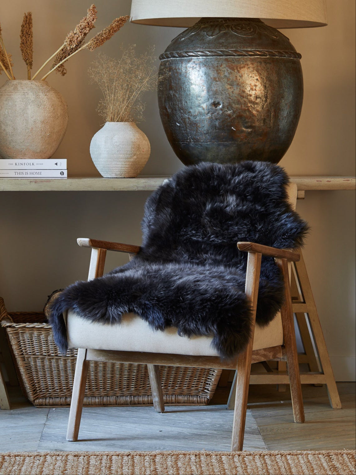 Dark Grey Sheepskin Rug