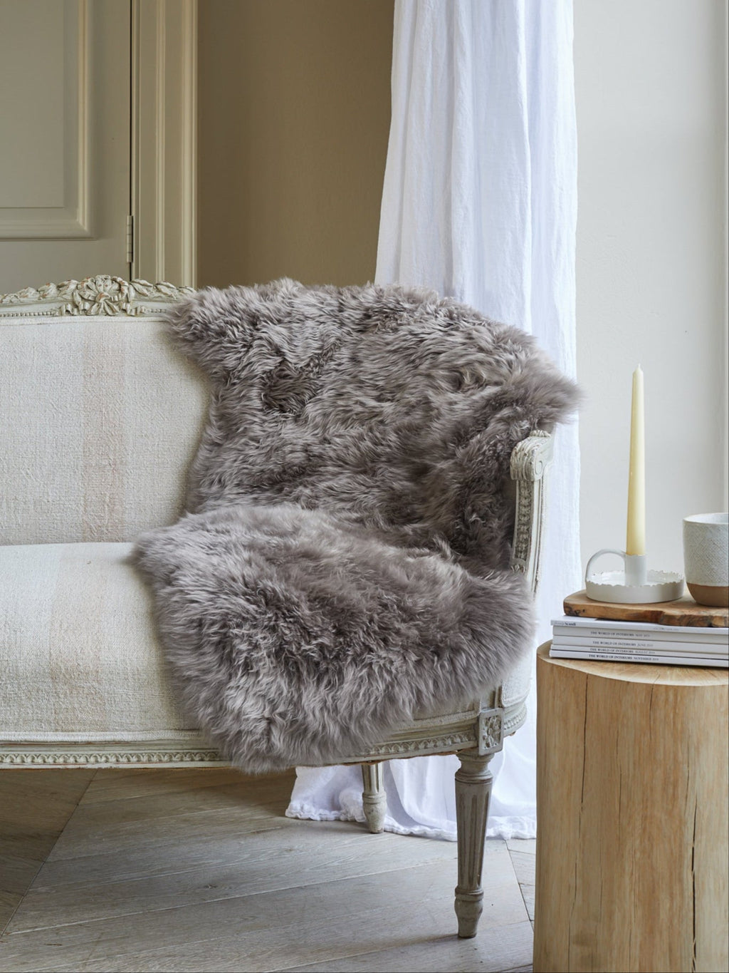 Sheepskin Rug Vole Natural Wool Throw