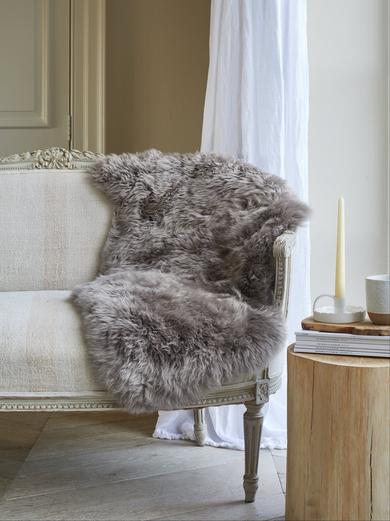 Sheepskin Rug Vole Natural Wool Throw