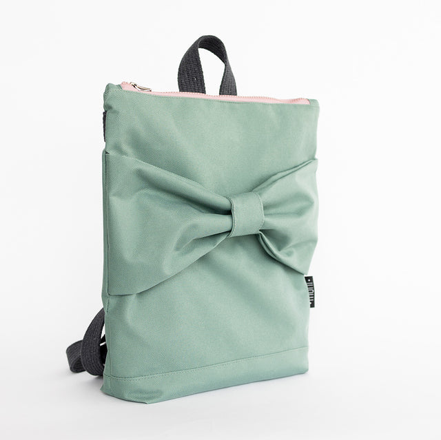 Mint Bow Backpack for Kids – Playful & Waterproof by Muni at www.brixbailey.com