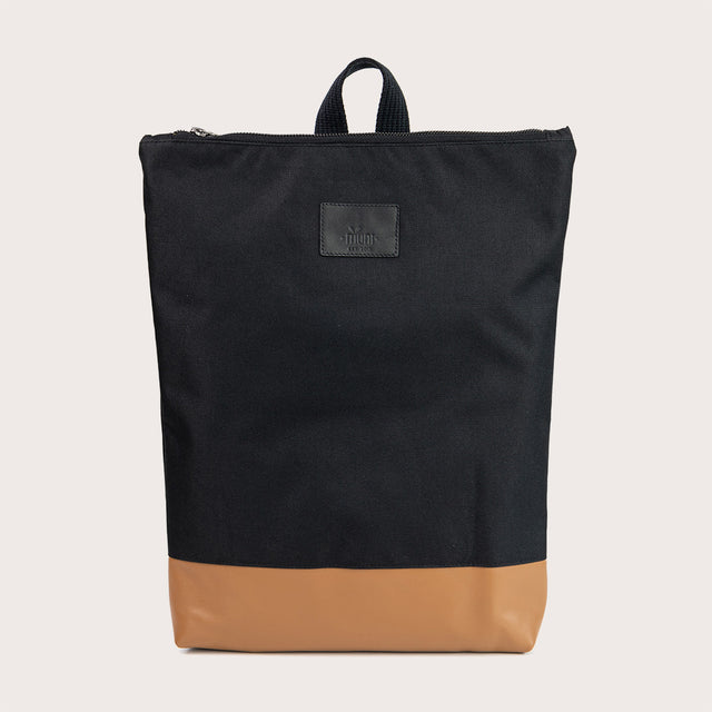 Black & Tan Leather Backpack – Chic, Comfortable & Waterproof by Muni at www.brixbailey.com