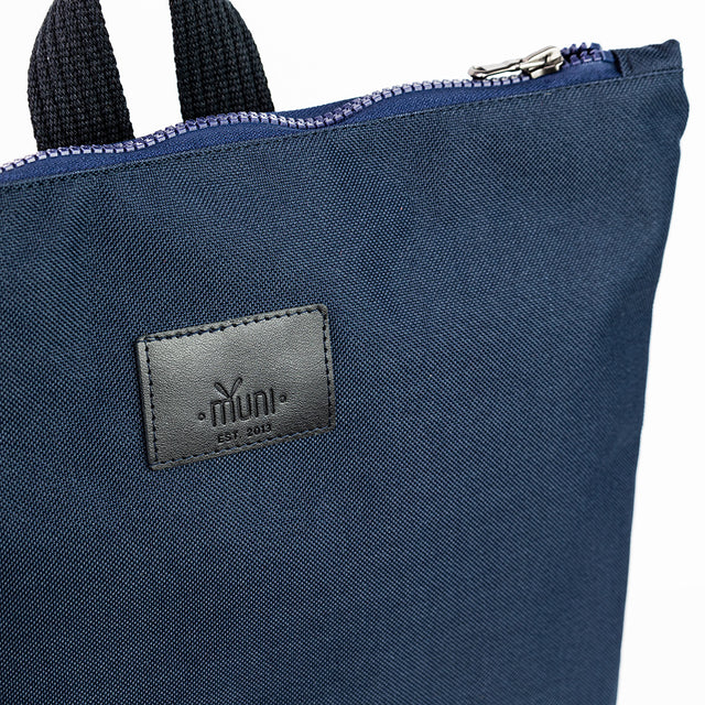 Navy Blue Backpack – Stylish & Roomy for Essentials & Laptops by Muni at www.brixbailey.com