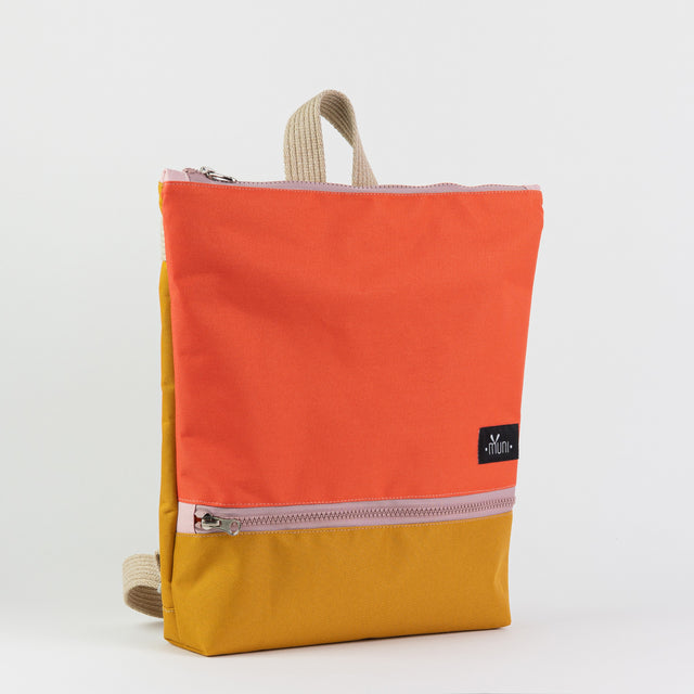 Vibrant Orange+Yellow Backpack – Waterproof & Handcrafted by Muni at www.brixbailey.com