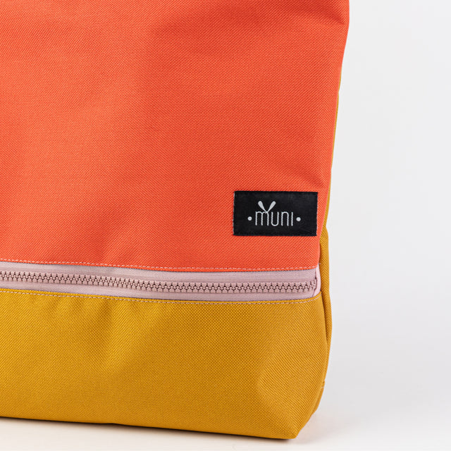 Vibrant Orange+Yellow Backpack – Waterproof & Durable by Muni at www.brixbailey.com