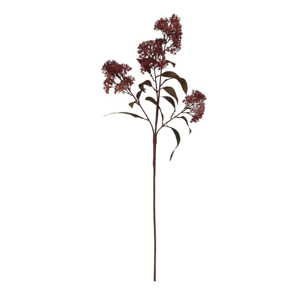 Burgundy smokebush stem, lifelike faux floral with deep red hues, 79cm tall for elegant home decor by Sostter at brixbailey.com