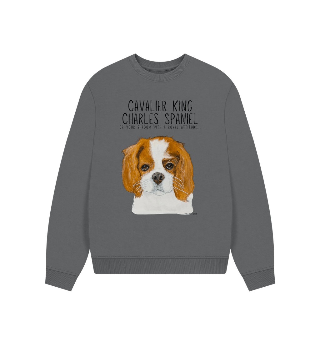 Oversized Eco-Luxe Sweatshirt with Cavalier Queen Energy