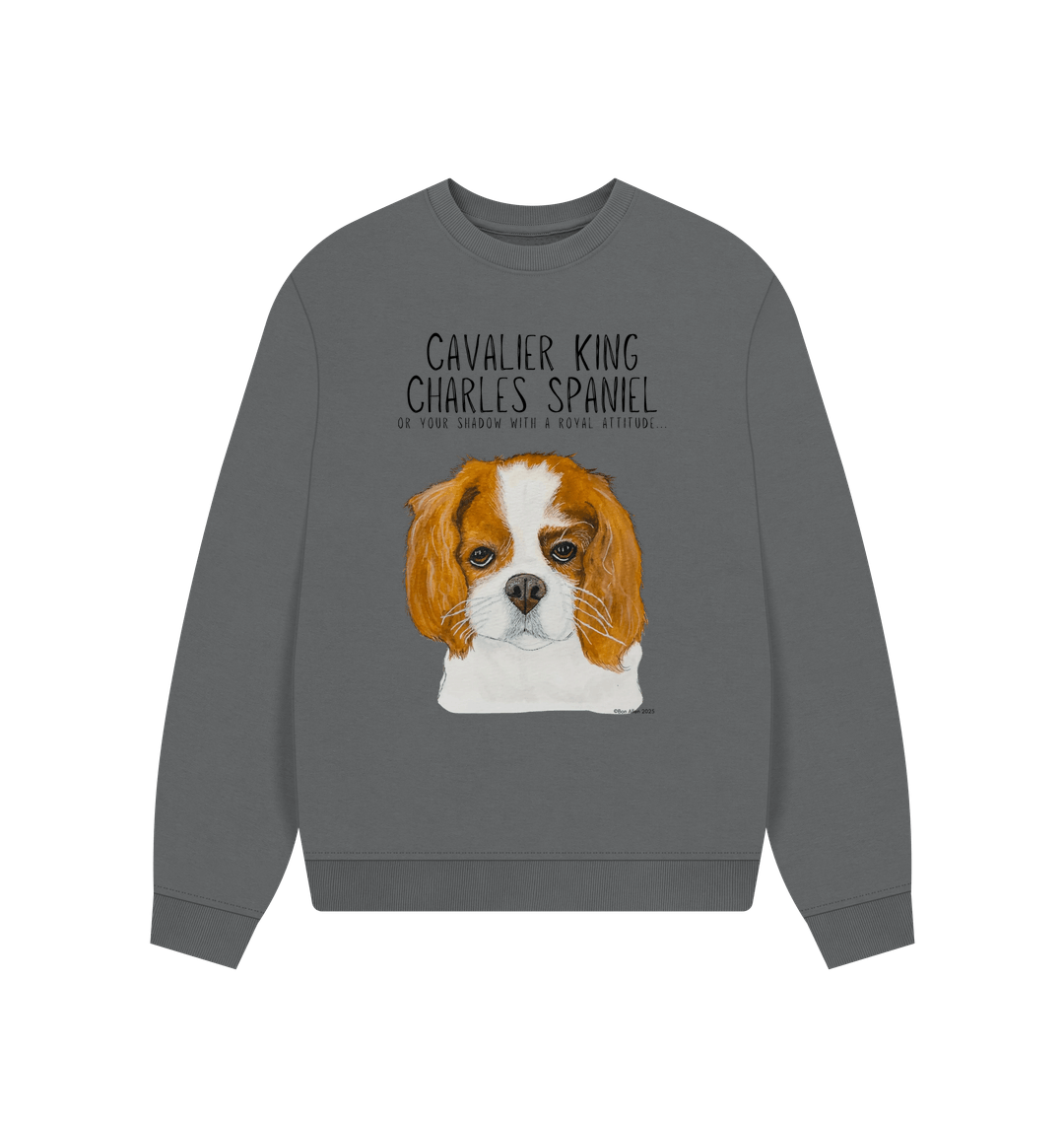Oversized Eco-Luxe Sweatshirt with Cavalier Queen Energy
