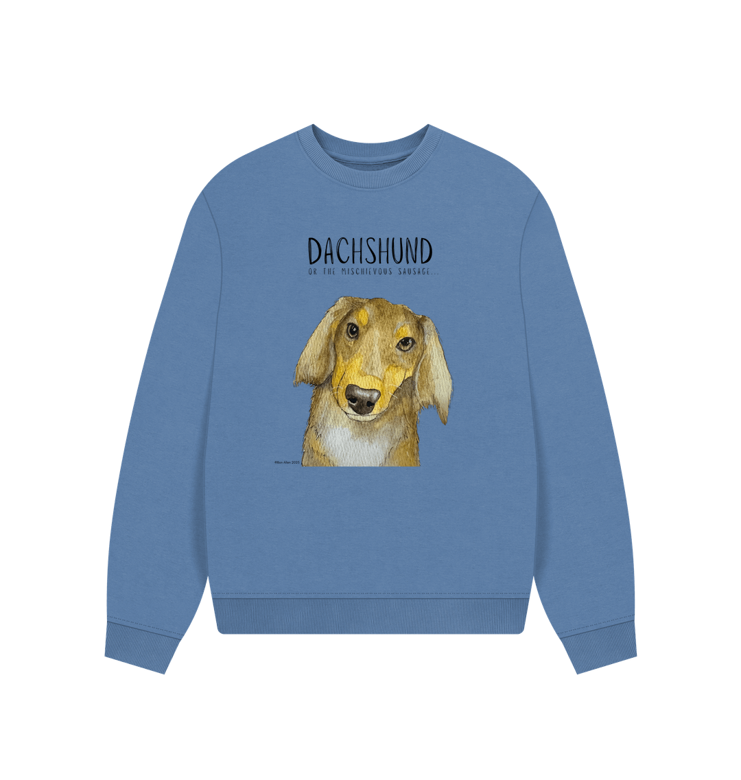 Long Haired Dachshund Oversized Sweatshirt