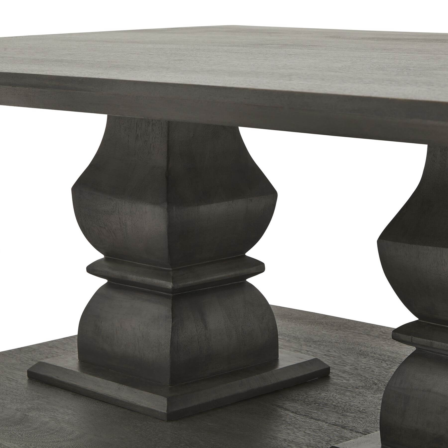Chunky Lucia coffee table in deep grey acacia wood, modern handcrafted centerpiece for living rooms by RoomLondon at brixbailey.com