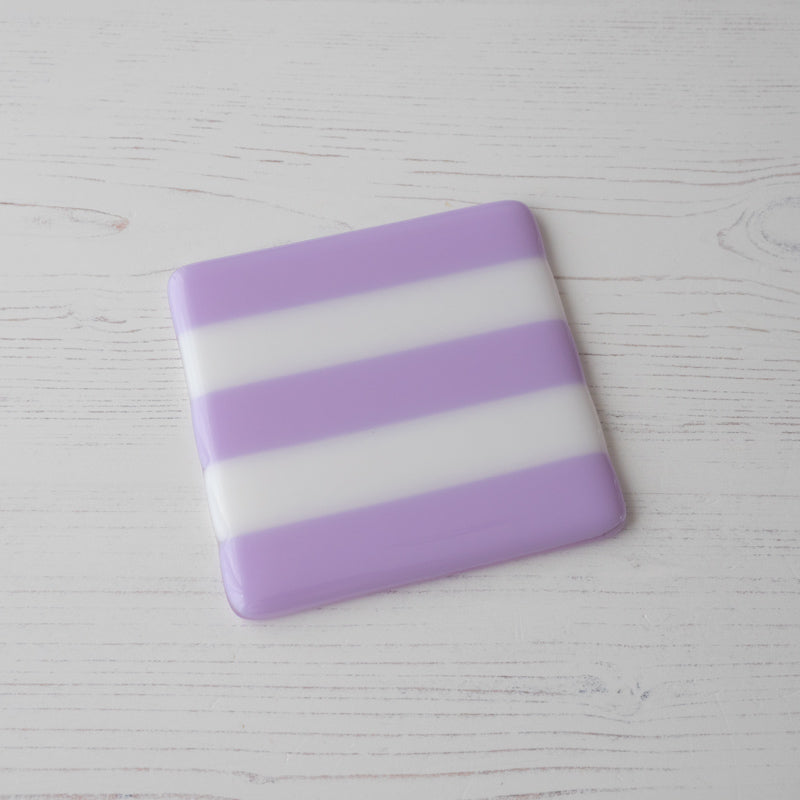 Striped Dual Coloured Glass Coaster 10cm Bullseye