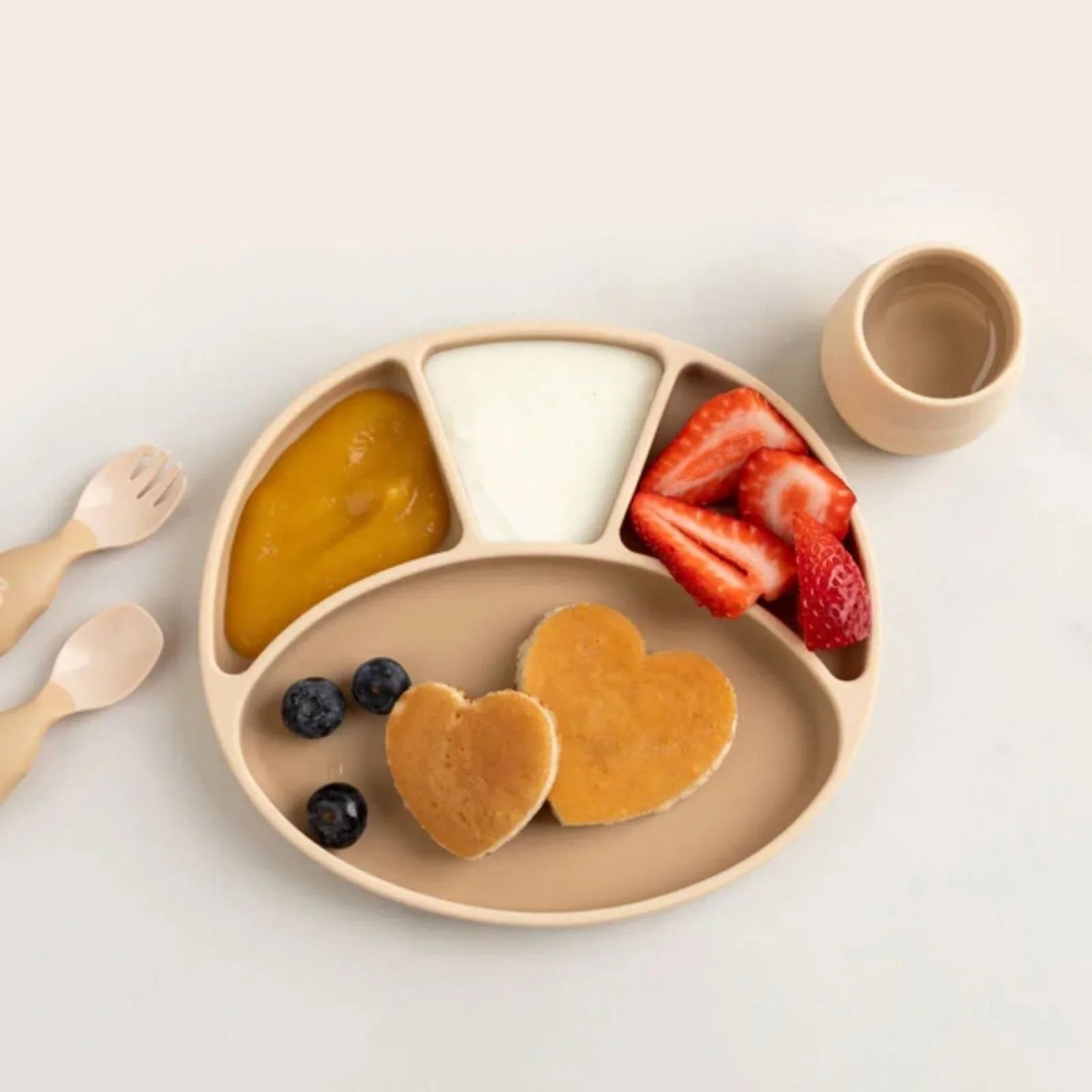 Silicone Suction Divider Plate in Fawn