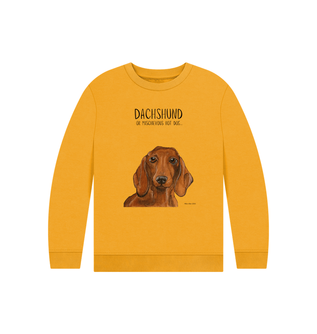 Snuggly Sausage Dog Kids Sweatshirt Ethically Made