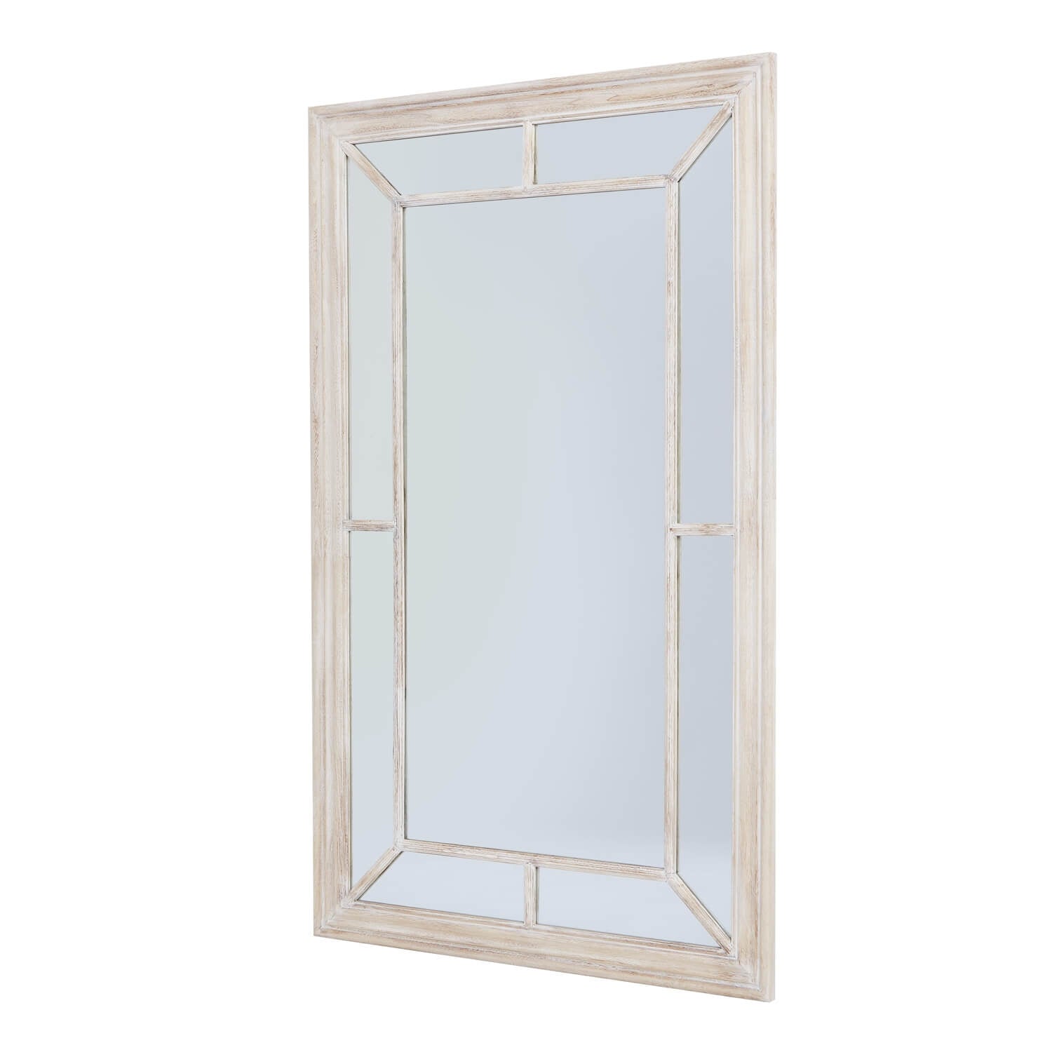 Handcrafted distressed wood window pane mirror, 150cm height, rustic brown frame with multi-panel design for modern decor. by Sostter at brixbailey.com