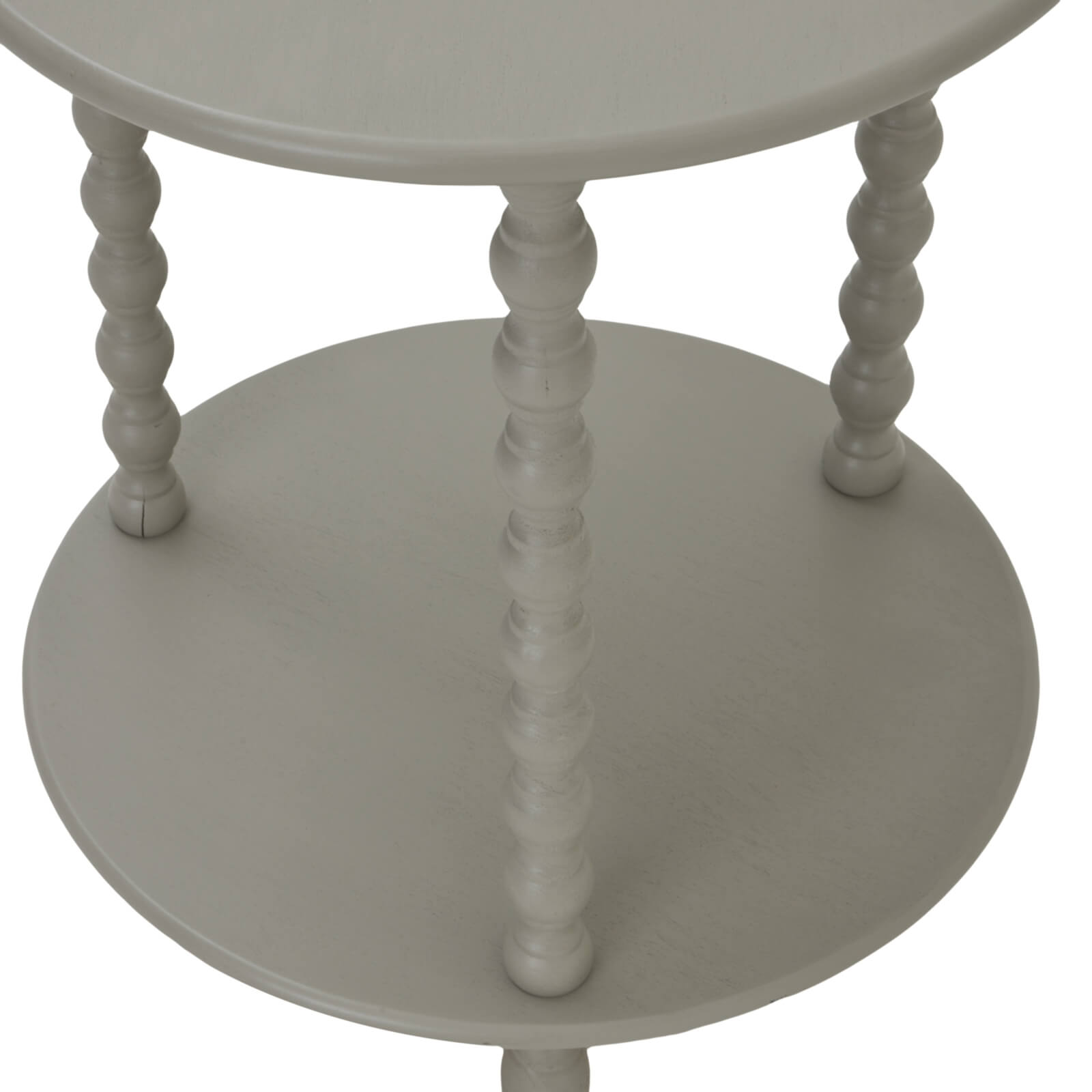 Grey circular wood accent table, 60cm height, modern Camden design for living room or bedroom centerpiece by Sostter at brixbailey.com