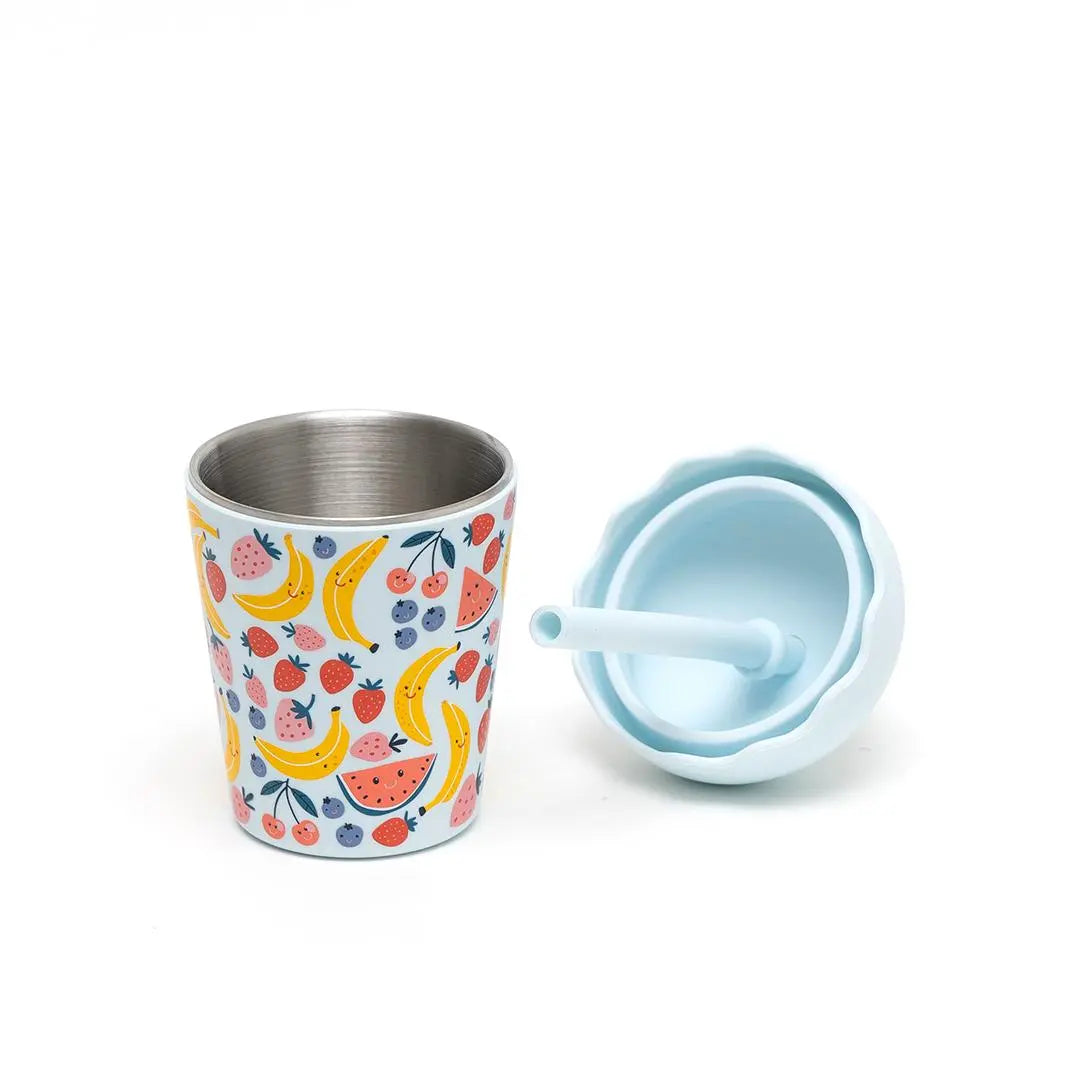 Blue Happy Fruits Mini Toddler Smoothie Cup and Straw 200ml