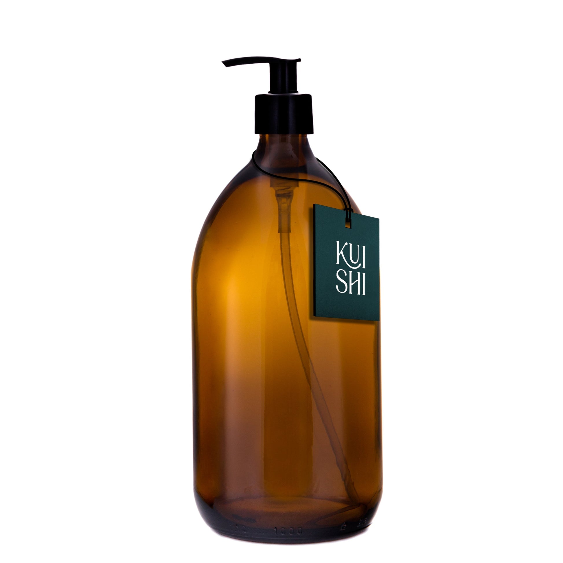 Amber Glass Pump Bottle Dispenser