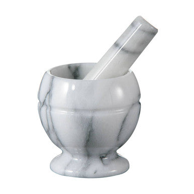 White Marble Small Mortar and Pestle Set