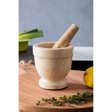 Champagne Marble Mortar and Pestle