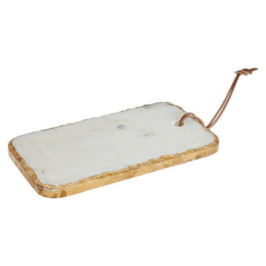 White Marble Chopping and Serving Board with Gold Foil Detail