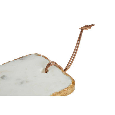 White Marble Chopping and Serving Board with Gold Foil Detail