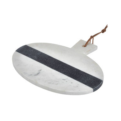 White and Grey Marble Round Paddle Board