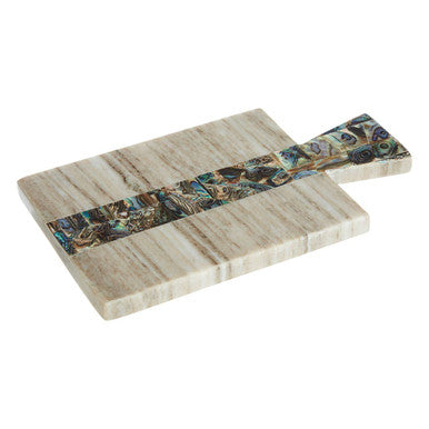 Small Beige Marble Paddle Board with Paua Shell Stripe