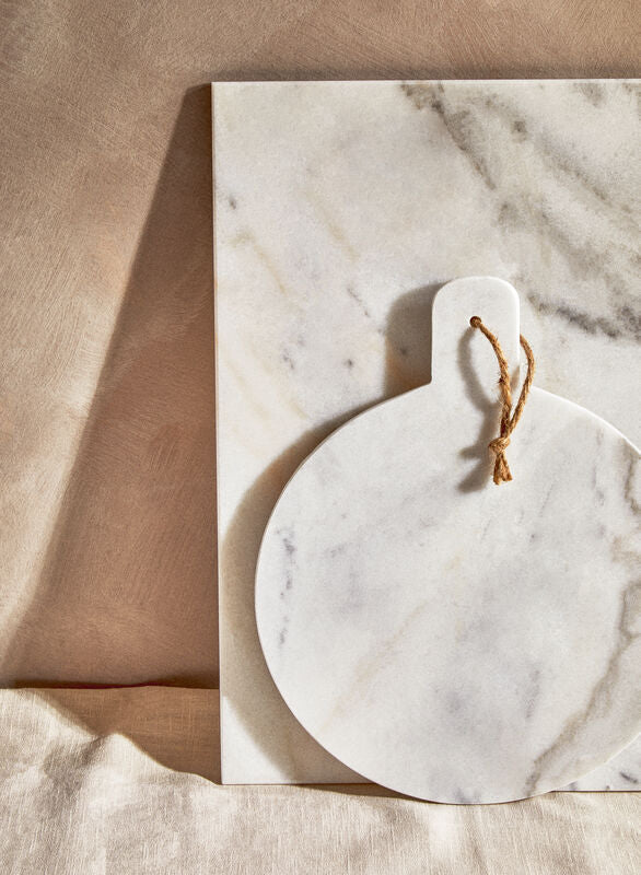 Rectangular White Marble Chopping and Serving Board