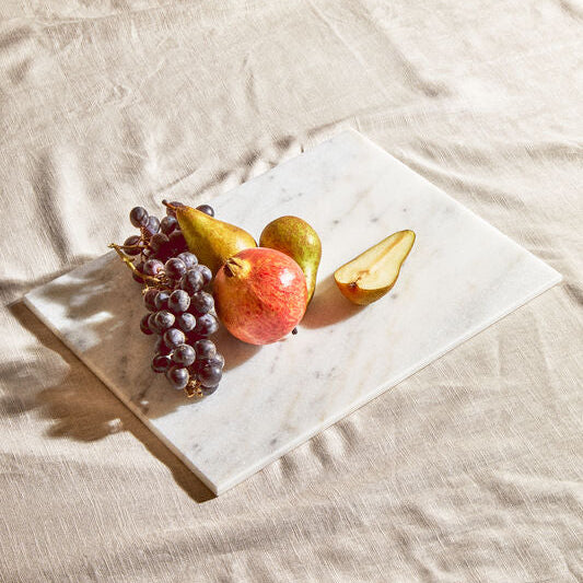 Rectangular White Marble Chopping and Serving Board