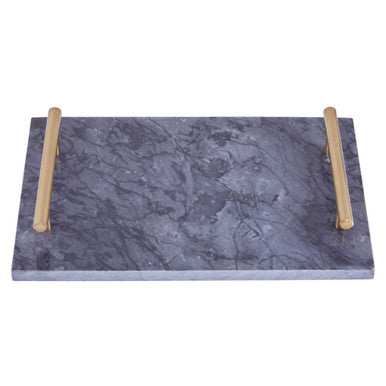 Black Marble Serving Board with Gold Handles