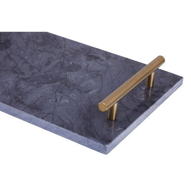 Black Marble Serving Board with Gold Handles