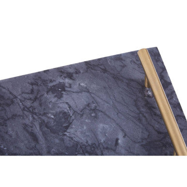 Black Marble Serving Board with Gold Handles