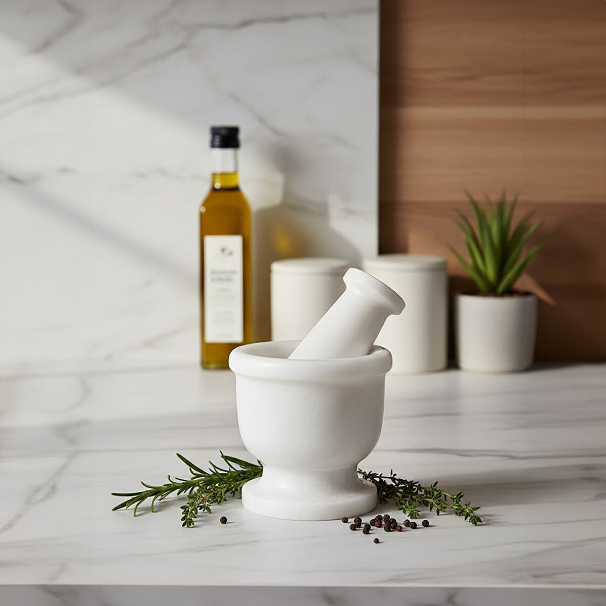 White Marble Mortar and Pestle