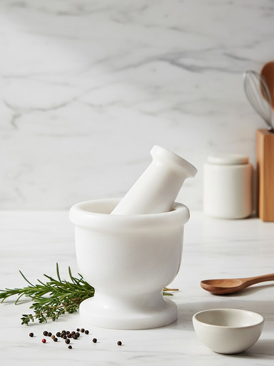 White Marble Mortar and Pestle