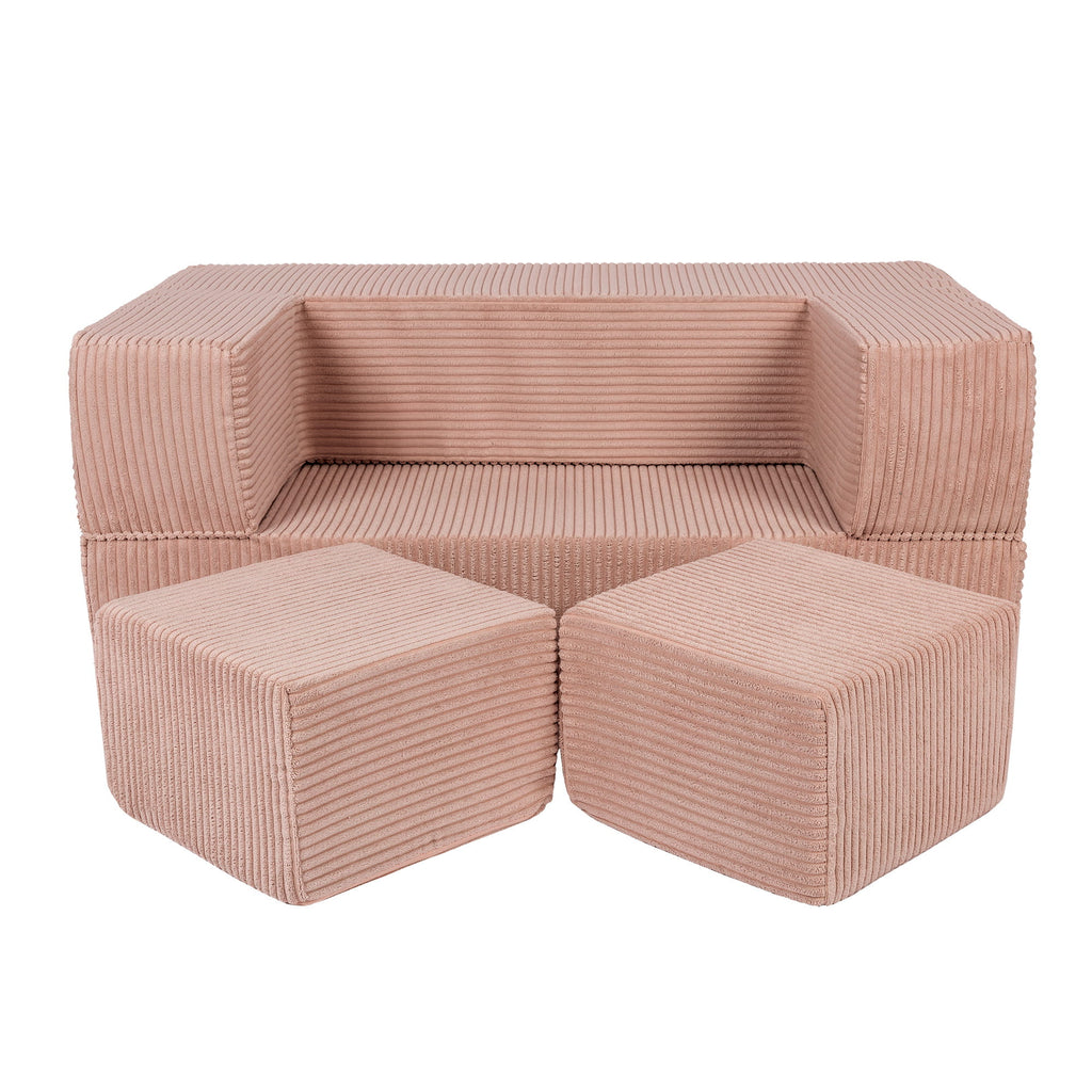 MeowBaby® Children's Sofa with Poufs – Comfortable & Convertible by MeowBaby at www.brixbailey.com