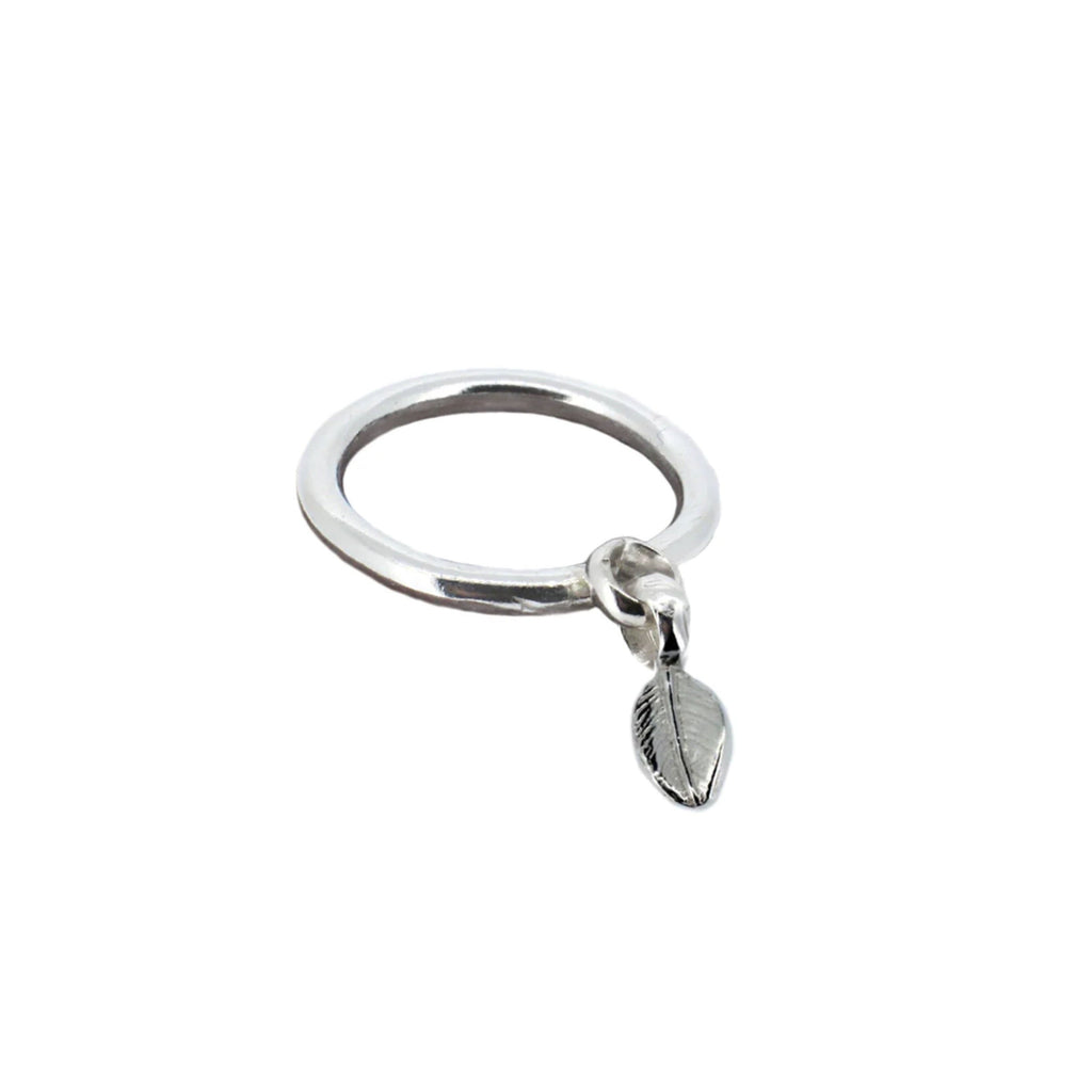 Leaf Dangle Ring in Sterling Silver