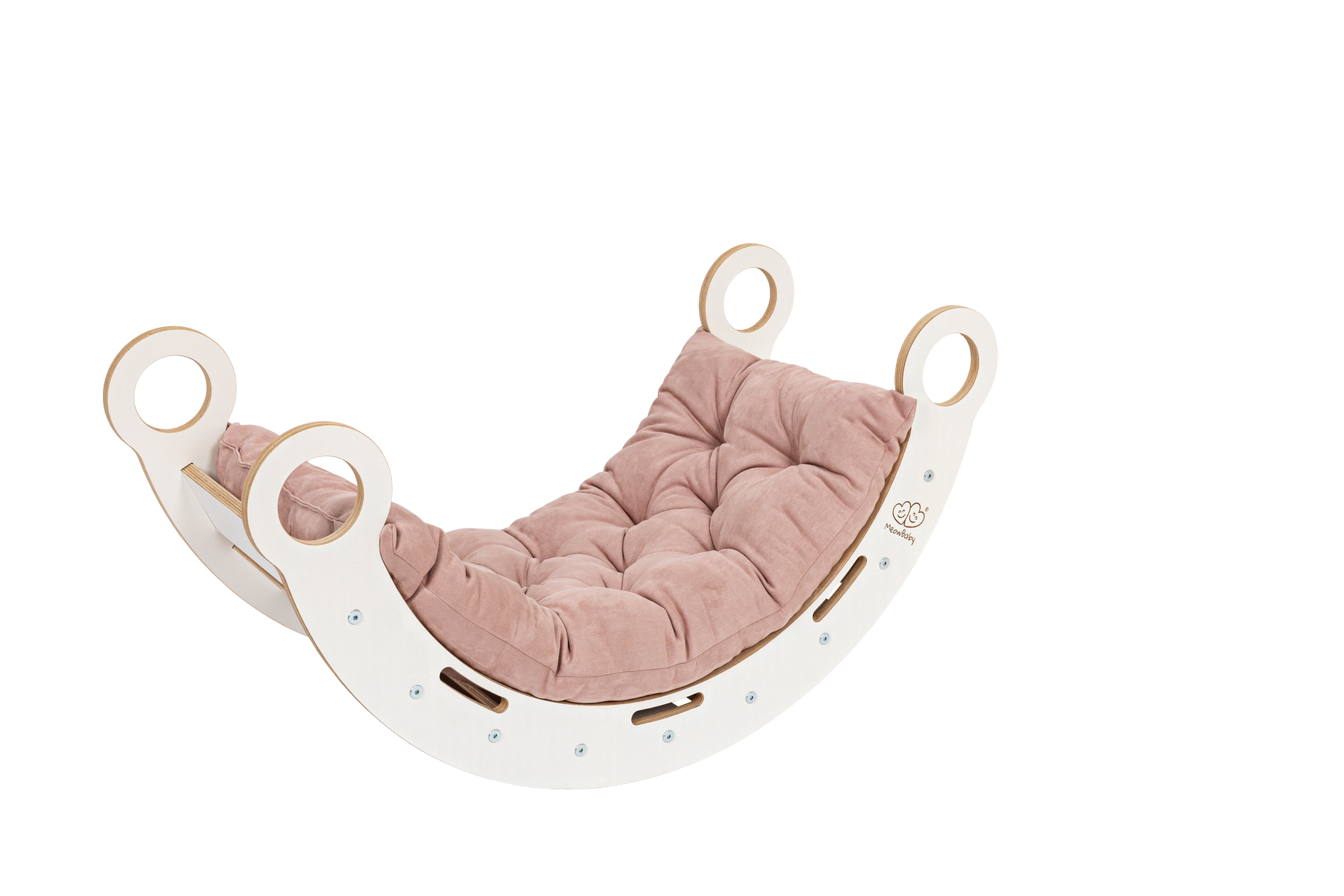 White Wooden Dream Rocker – Montessori-Inspired Play & Comfort by MeowBaby at www.brixbailey.com