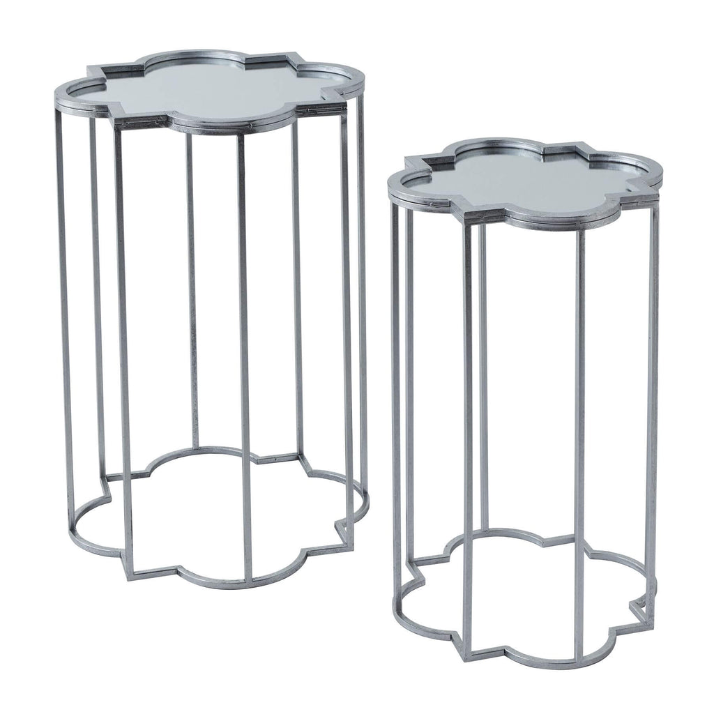 Pair of silver mirrored side tables with metal frame, 55x55cm, modern home decor accent  

**  
- **Keywords included:** mirrored side tables, metal frame, modern home decor  
- **Clear description:** Describes quantity, color, material, size, and purpose  
- **SEO & accessibility optimized:** Concise yet informative for shoppers and screen readers by RoomLondon at brixbailey.com