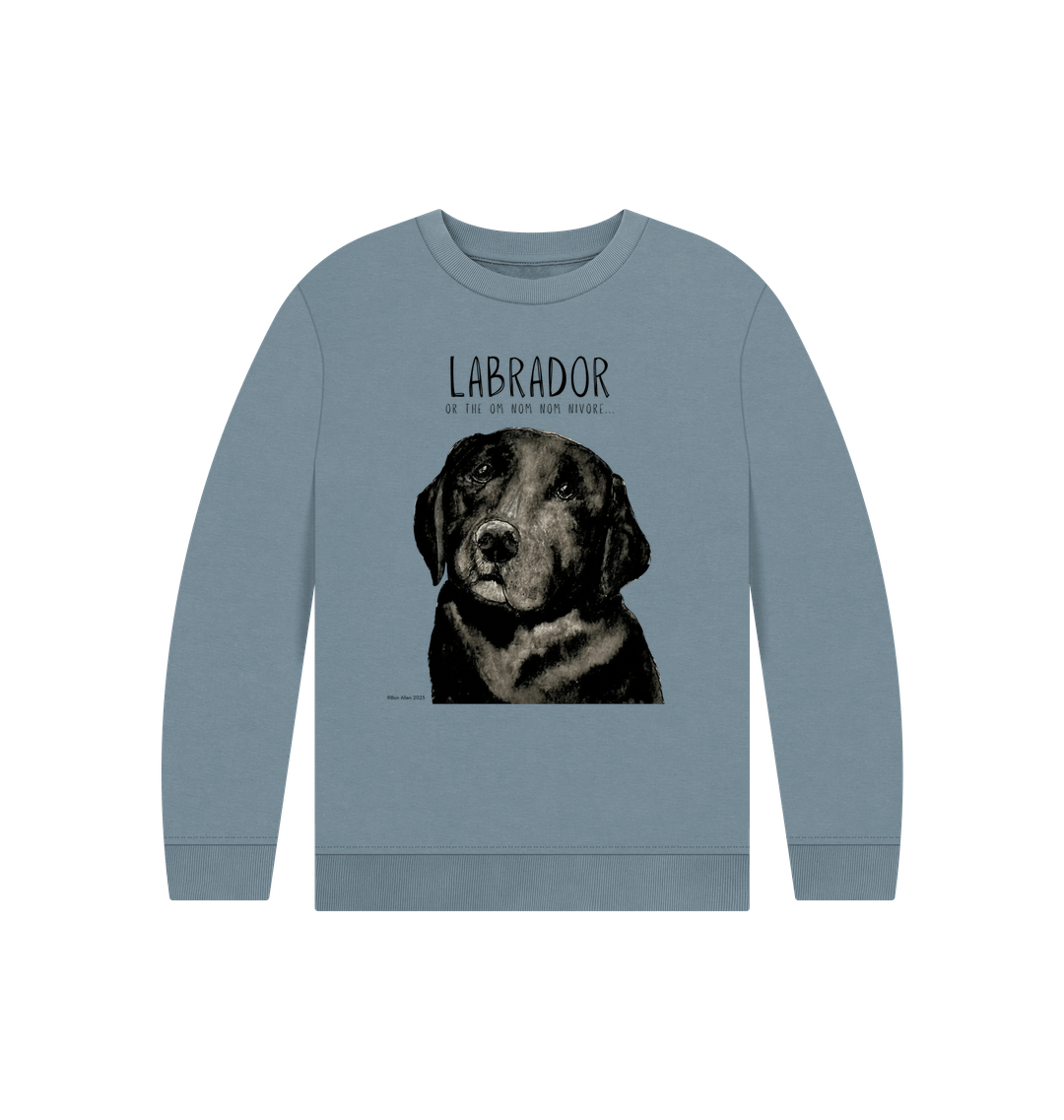 The Crumb Catcher in Chief Black Labrador Kids Sweatshirt