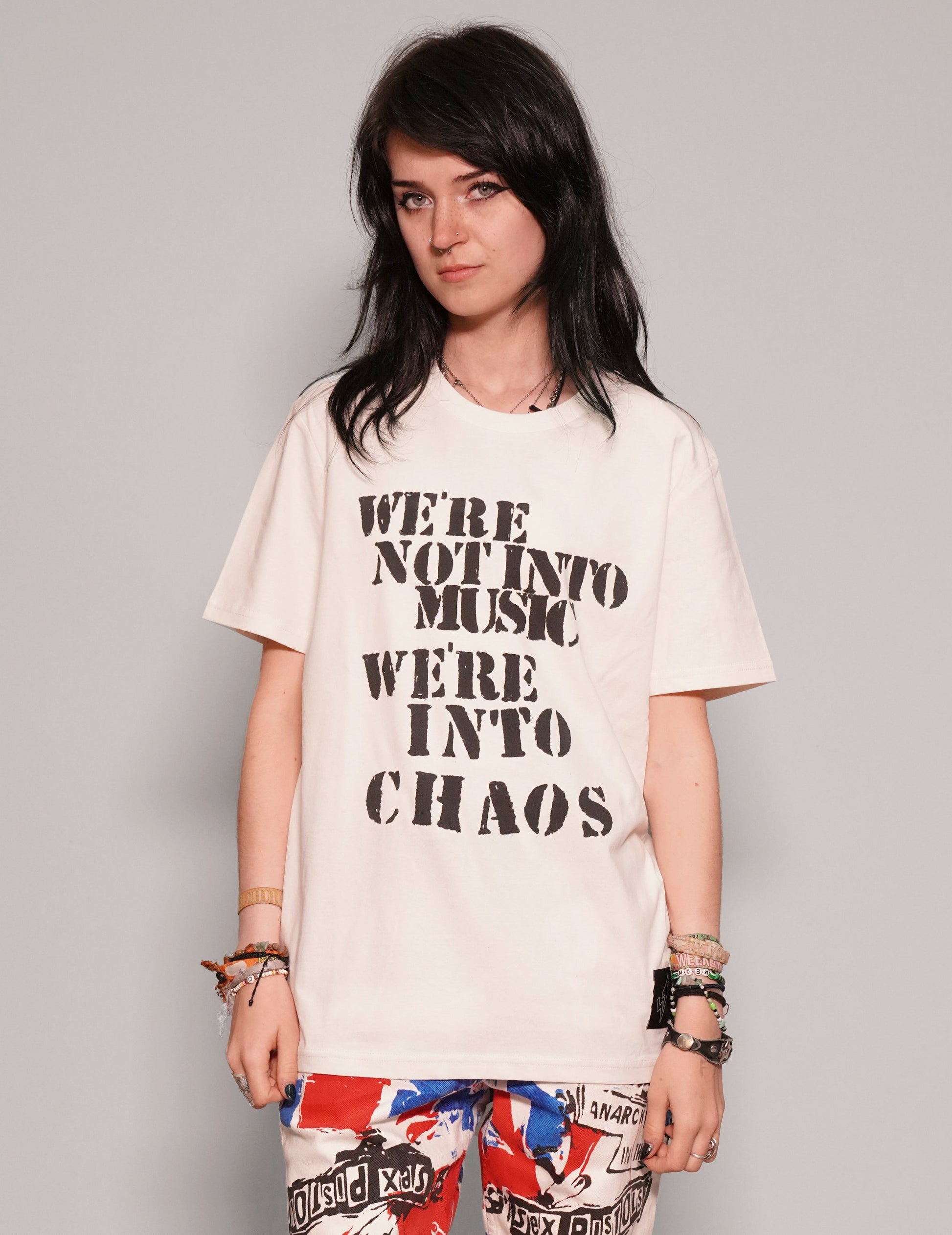 We're Into Chaos T-Shirt in Ecru