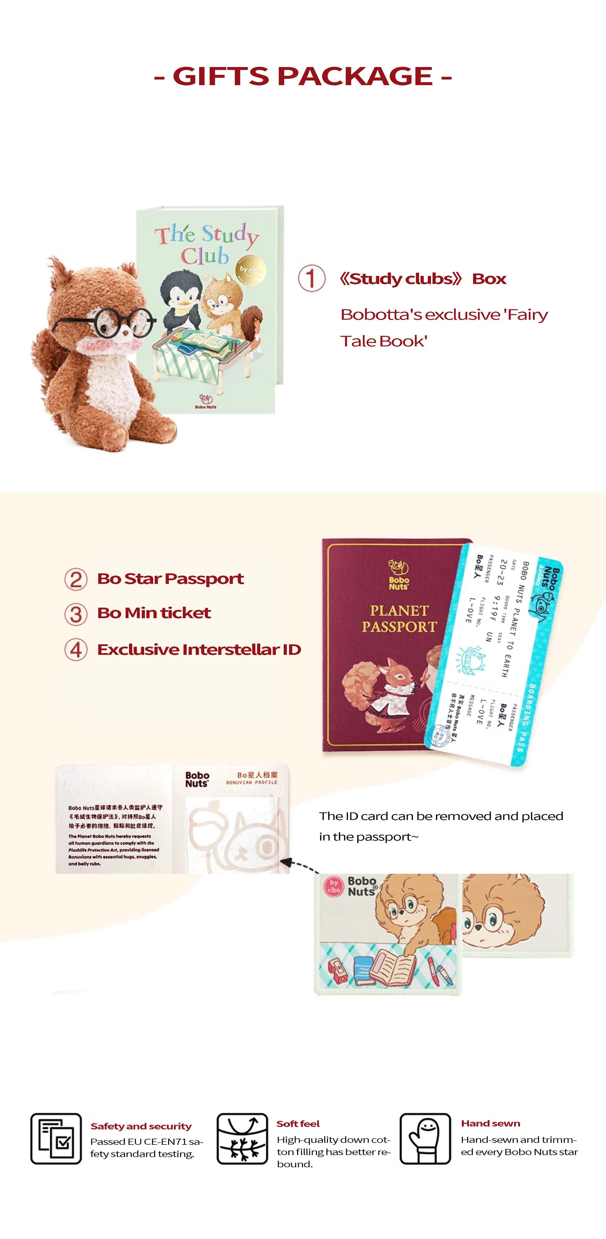 Bobotta Squirrel Plush Toy with Glasses