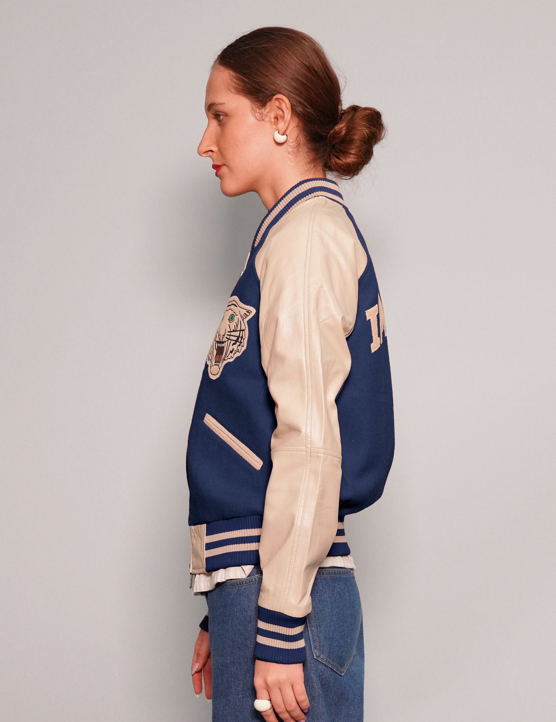Immortal Varsity Bomber Jacket in Blue