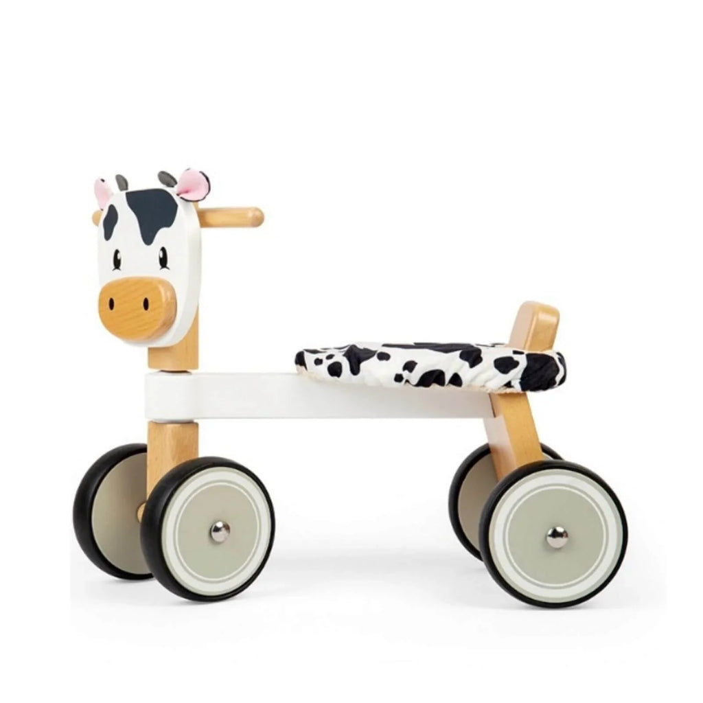 Wooden Ride On Cow Toy for Toddlers