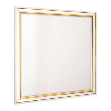 Square Framed Wall Mirror with Layered Gold and Silver Tones