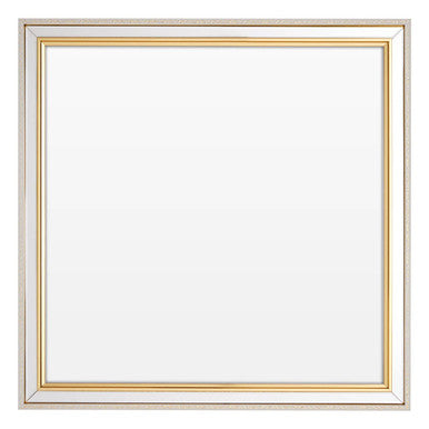 Square Framed Wall Mirror with Layered Gold and Silver Tones