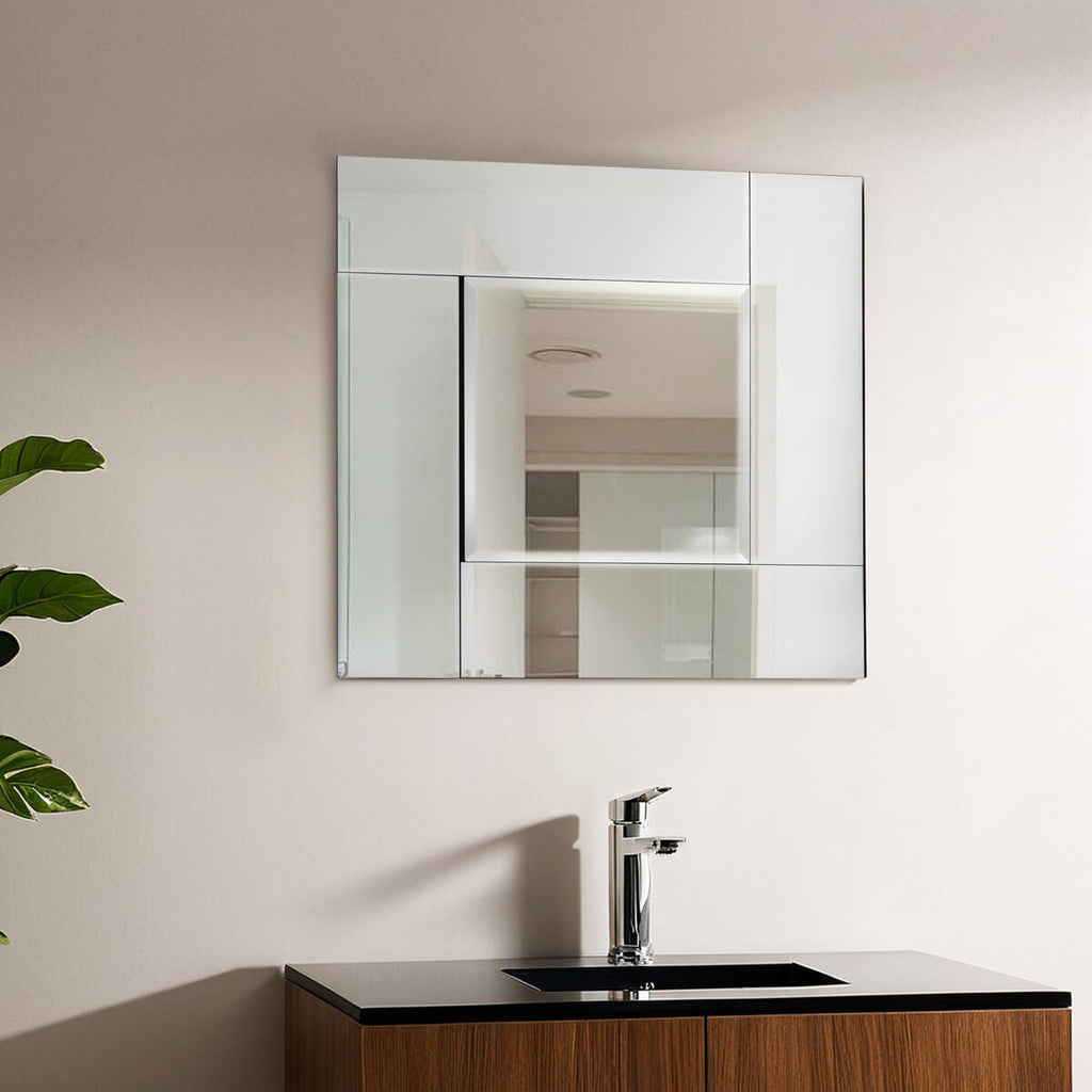 Square Wall Mirror with Bevelled Glass