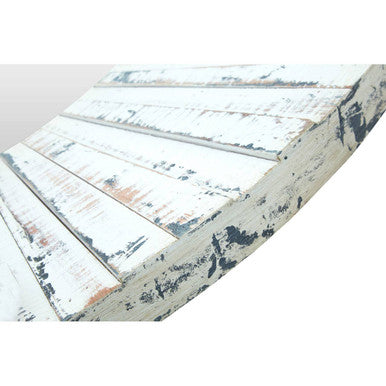 Round White Wash Driftwood Wall Mirror