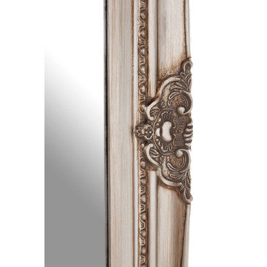Rectangular Grey Wall Mirror with Baroque Frame
