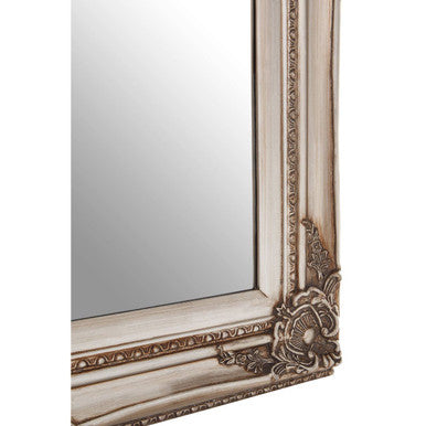 Rectangular Grey Wall Mirror with Baroque Frame
