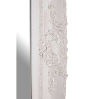 Baroque Rectangular Antique White Wall Mirror