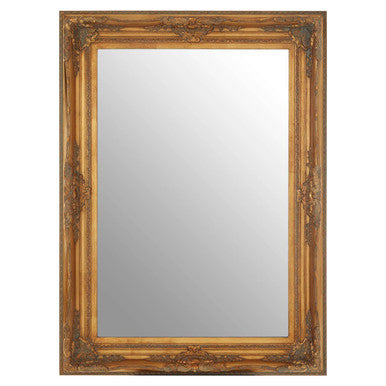 Baroque Rectangular Antique Gold Wall Mirror